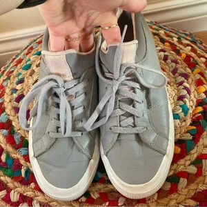 Superga grey leather  pink sneakers